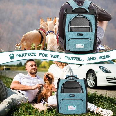 Show full view: PetAmi Deluxe Backpack Dog & Cat Carrier, Sea Blue slide 7 of 9