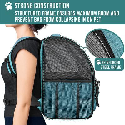 Show full view: PetAmi Deluxe Backpack Dog & Cat Carrier, Sea Blue slide 5 of 9