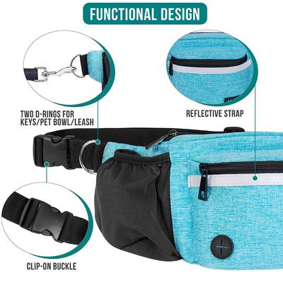 Show full view: PetAmi Dog & Cat Fanny Pack with Travel Bowl, Sea Blue slide 4 of 9
