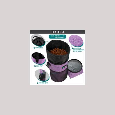 Show full view: PetAmi Dog & Cat Food Travel Bag, Purple & Gray slide 2 of 8