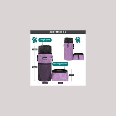 Show full view: PetAmi Dog & Cat Food Travel Bag, Purple & Gray slide 3 of 8