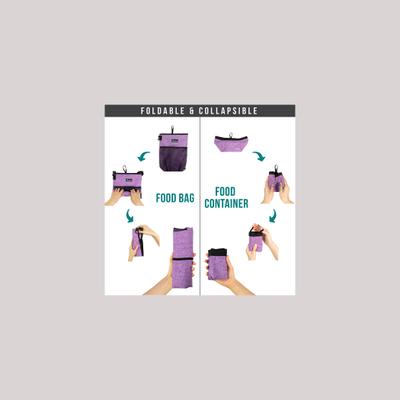 Show full view: PetAmi Dog & Cat Food Travel Bag, Purple & Gray slide 6 of 8