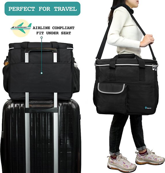 Show full view: PetAmi Dog & Cat Travel Bag, Black, Large slide 3 of 8