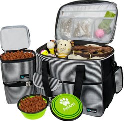 PetAmi Dog & Cat Travel Bag, Stripe Black, Large