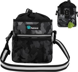 PetAmi Dog & Cat Treat Pouch, Camo Black