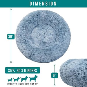 PetAmi Donut Cat & Dog Bed, Dusty Blue, Medium