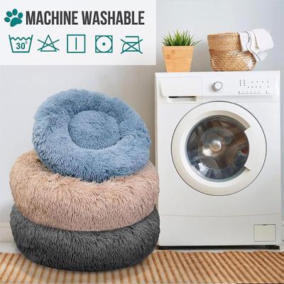 Show full view: PetAmi Donut Cat & Dog Bed, Gray, Medium slide 8 of 11