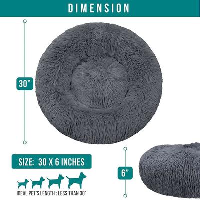 Show full view: PetAmi Donut Cat & Dog Bed, Gray, Medium slide 5 of 11