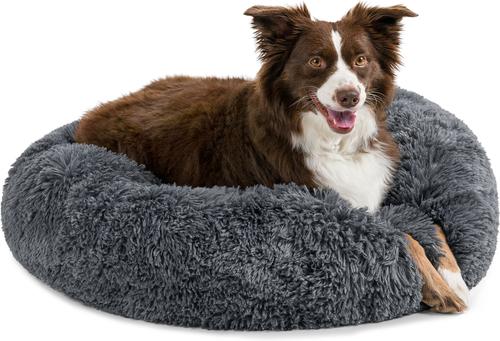 Show full view: PetAmi Donut Cat & Dog Bed, Gray, Medium slide 3 of 11