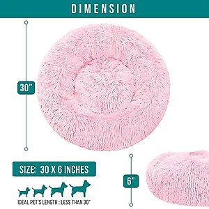 PetAmi Donut Cat & Dog Bed, Pink, Medium: 30-in
