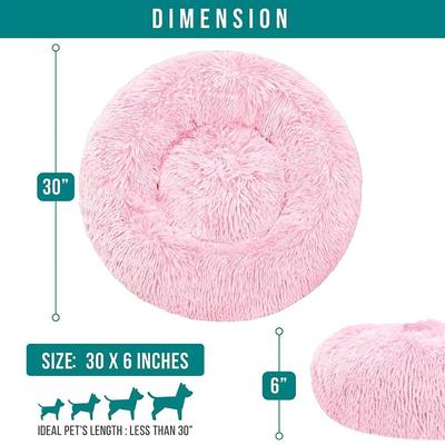Show full view: PetAmi Donut Cat & Dog Bed, Pink, Medium: 30-in slide 4 of 10