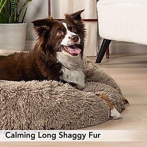 PetAmi Donut Cat & Dog Bed, Taupe, Medium