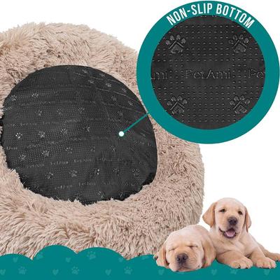 Show full view: PetAmi Donut Cat & Dog Bed, Taupe, Medium slide 7 of 11