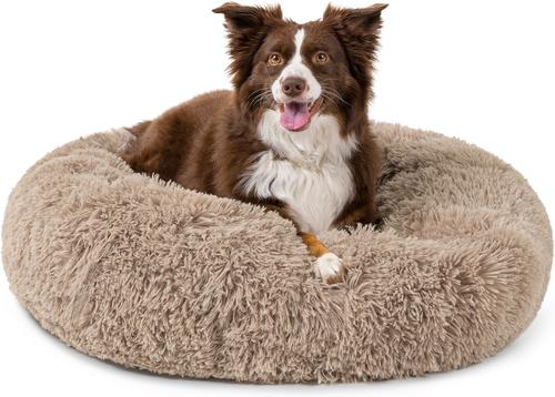 Show full view: PetAmi Donut Cat & Dog Bed, Taupe, Medium slide 3 of 11