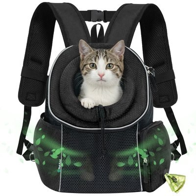 PetAmi PetAmi Extra Ventilated Adjustable Airline Approved Backpack Dog & Cat Carrier, Black, Medium