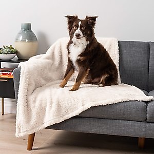 PetAmi Fluffy Fleece Cat & Dog Throw Blanket, Beige, Large 