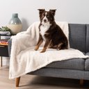 PetAmi Fluffy Fleece Cat & Dog Throw Blanket, Beige, Large 
