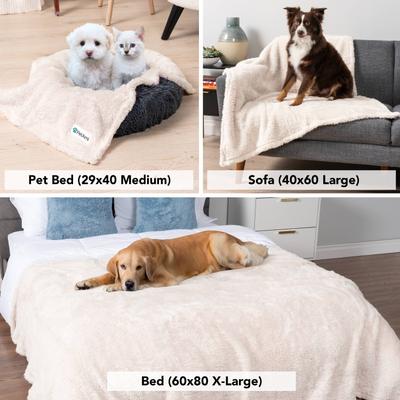 Show full view: PetAmi Fluffy Fleece Cat & Dog Throw Blanket, Beige, Large  slide 5 of 9