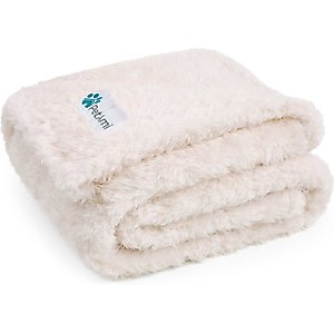 PetAmi Fluffy Fleece Cat & Dog Throw Blanket, Beige, Medium 