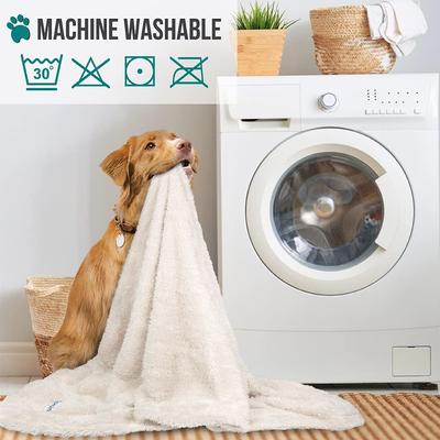 Show full view: PetAmi Fluffy Fleece Cat & Dog Throw Blanket, Beige, X-Large  slide 6 of 9