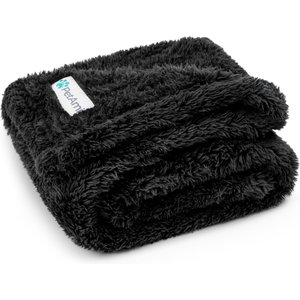 PetAmi Fluffy Fleece Cat & Dog Throw Blanket, Black, Medium 