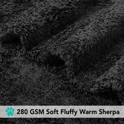 PetAmi Fluffy Fleece Cat & Dog Throw Blanket, Black, Small  slide 2 of 7