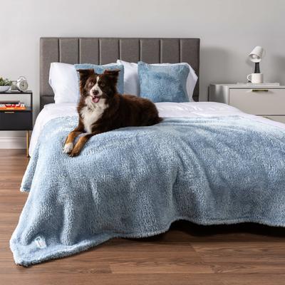 Show full view: PetAmi Fluffy Fleece Cat & Dog Throw Blanket, Blue, Large  slide 3 of 9
