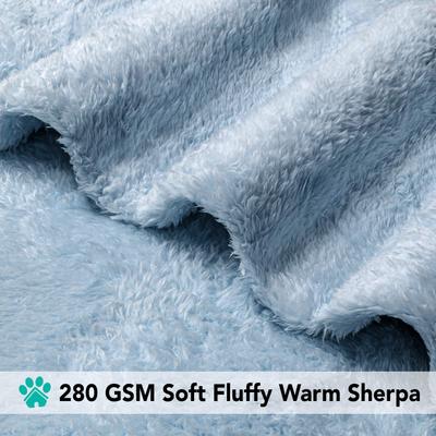 Show full view: PetAmi Fluffy Fleece Cat & Dog Throw Blanket, Blue, Large  slide 4 of 9