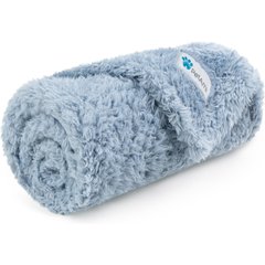 PetAmi Fluffy Fleece Cat & Dog Throw Blanket, Blue, Small