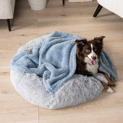 Show full view: PetAmi Fluffy Fleece Cat & Dog Throw Blanket, Blue, Small  slide 2 of 9