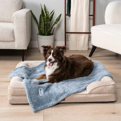 Show full view: PetAmi Fluffy Fleece Cat & Dog Throw Blanket, Blue, Small  slide 3 of 9