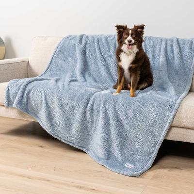 Show full view: PetAmi Fluffy Fleece Cat & Dog Throw Blanket, Blue, X-Large  slide 3 of 10