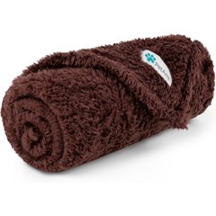 PetAmi Fluffy Fleece Cat & Dog Throw Blanket, Brown, Small 