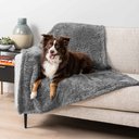 PetAmi Fluffy Fleece Cat & Dog Throw Blanket, Gray, Large 