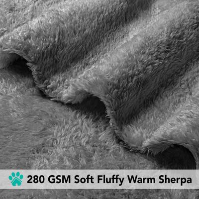 Show full view: PetAmi Fluffy Fleece Cat & Dog Throw Blanket, Gray, X-Large  slide 4 of 9