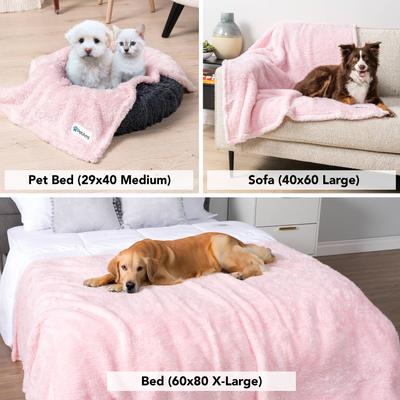 Show full view: PetAmi Fluffy Fleece Cat & Dog Throw Blanket, Pink, X-Large  slide 5 of 9