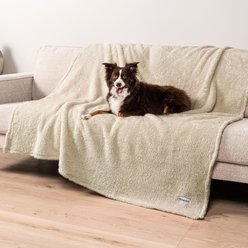 PetAmi Fluffy Waterproof Cat & Dog Blanket, Beige, X-Large