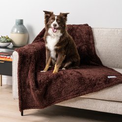 PetAmi Fluffy Waterproof Cat & Dog Blanket, Brown, Large 