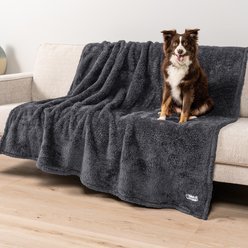 PetAmi Fluffy Waterproof Cat & Dog Blanket, Grey, X-Large slide 1 of 9