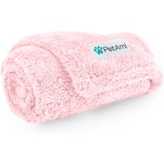 PetAmi Fluffy Waterproof Cat & Dog Blanket, Pink, Small