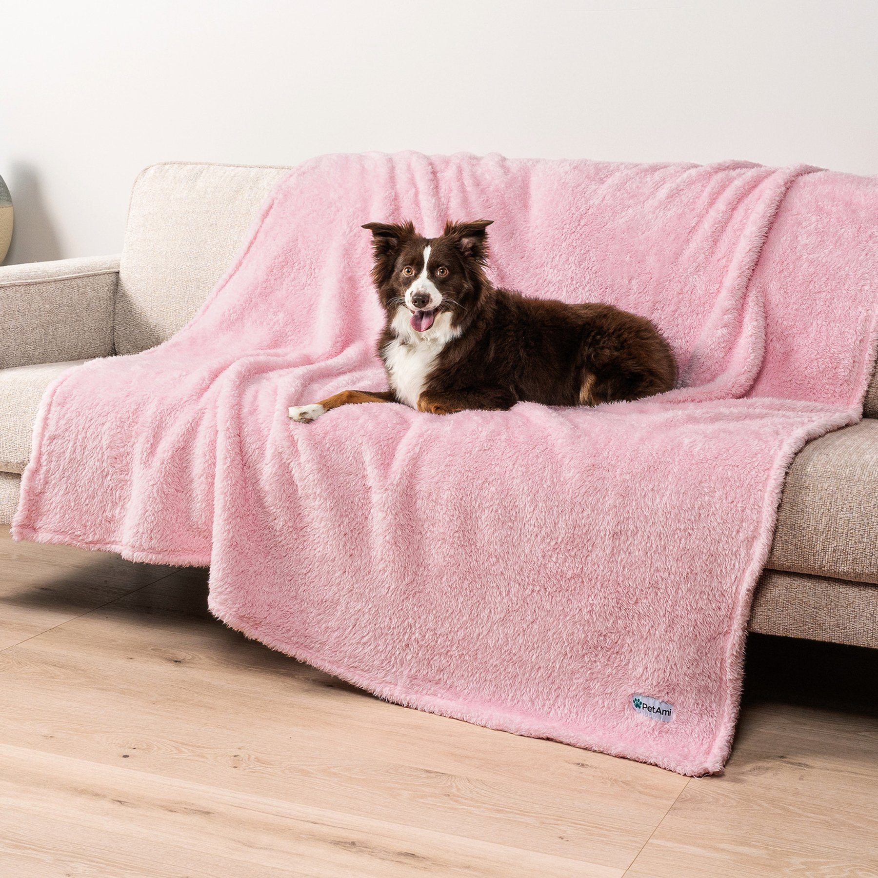 PetAmi Fluffy Waterproof Cat & Dog Blanket, Pink, X-Large