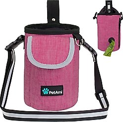 PetAmi Front Pocket Dog & Cat Treat Pouch, Pink