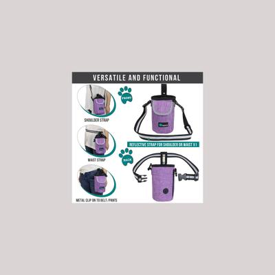 Show full view: PetAmi Front Pocket Dog & Cat Treat Pouch, Purple slide 4 of 8