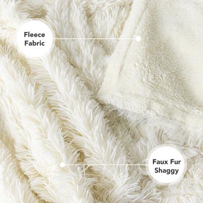 Show full view: PetAmi Furry Faux Fur Waterproof Cat & Dog Blanket, Beige, X-Large  slide 5 of 9