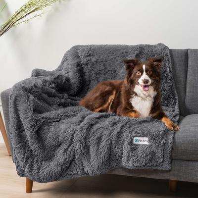 Show full view: PetAmi Furry Faux Fur Waterproof Cat & Dog Blanket, Grey, X-Large  slide 2 of 9