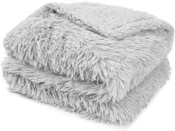 PetAmi Furry Faux Fur Waterproof Cat & Dog Blanket, Light Grey, Medium  slide 1 of 7