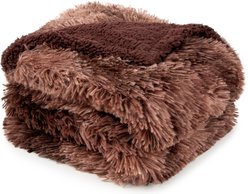 PetAmi Furry Faux Fur Waterproof Cat & Dog Blanket, Tie-Dye Brown, Medium 