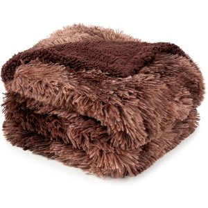 PetAmi Furry Faux Fur Waterproof Cat & Dog Blanket, Tie-Dye Brown, Medium 