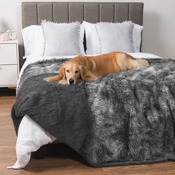 PetAmi Furry Faux Fur Waterproof Cat & Dog Blanket, Tie-Dye Grey, X-Large  slide 1 of 7