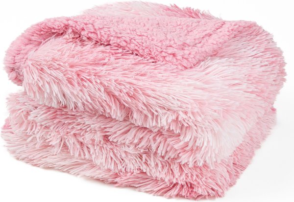 Show full view: PetAmi Furry Faux Fur Waterproof Cat & Dog Blanket, Tie-Dye Pink, Medium  slide 1 of 9